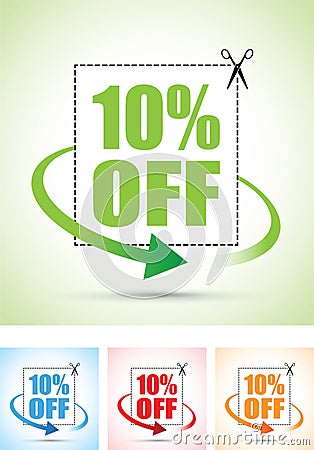 Ten percent arrow set Vector Illustration