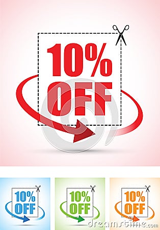 Ten percent arrow set Vector Illustration