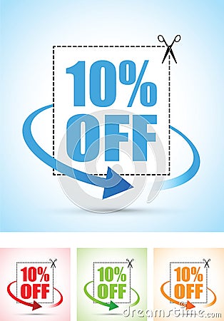 Ten percent arrow set Vector Illustration