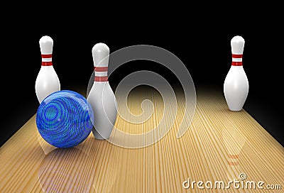 Ten pin bowling split or spare called Christmas Tree Stock Photo