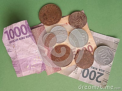 ten thousand, five thousand, two thousand rupiah banknotes And Indonesian Editorial Stock Photo