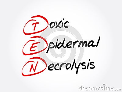 TEN - Toxic Epidermal Necrolysis, acronym health concept Stock Photo