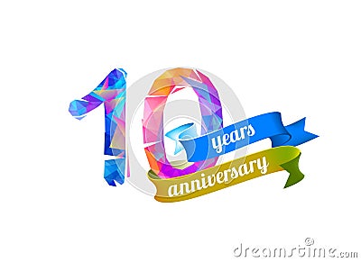 10 ten years anniversary. Vector Illustration