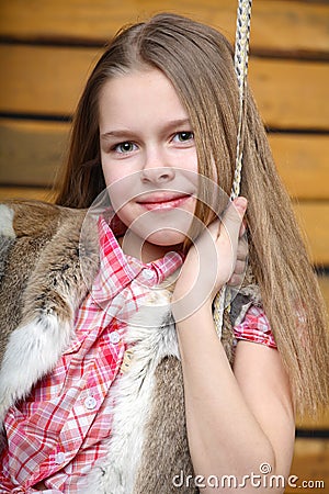 Ten years' girl Stock Photo