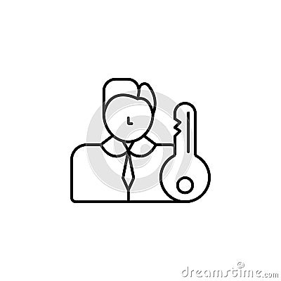 tenant icon. Simple thin line, outline vector of Real Estate icons for UI and UX, website or mobile application Stock Photo