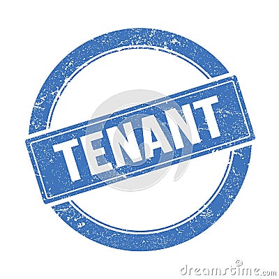 TENANT text on blue grungy round stamp Stock Photo