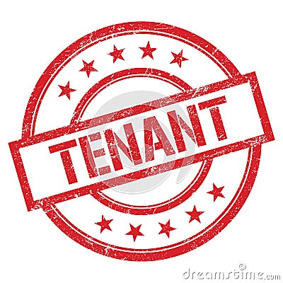 TENANT text written on red vintage stamp Stock Photo