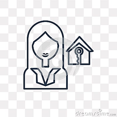 Tenant vector icon isolated on transparent background, linear Te Vector Illustration