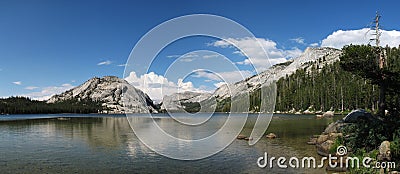 Tenaya Lake panorama Stock Photo