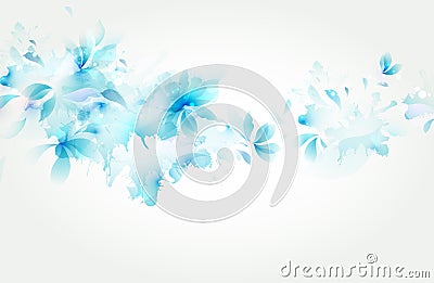 Tender background with blue abstract flower Vector Illustration