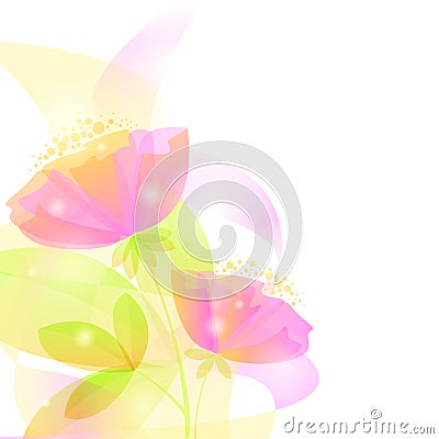 Tender background with pink abstract flowers. EPS 10 Vector Illustration