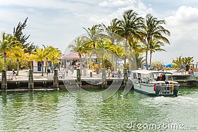 Tender boat on the carribbean beach Editorial Stock Photo