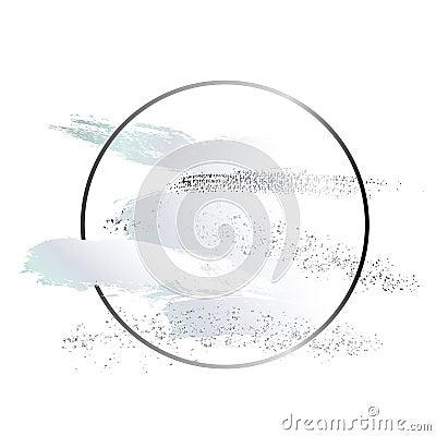 Tender hlographic foil art. Modern soft green decoration circle. Fluid art. Applicable for design covers, presentation, invitation Vector Illustration