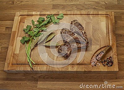 Lamb meet ribs on the cutting board Stock Photo