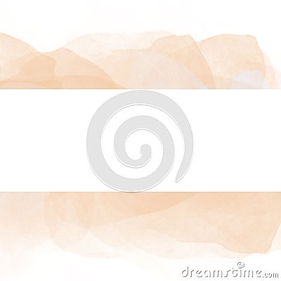 Tender light pink watercolor abstraction on white paper. In the middle of the sheet is a place for text. Stock Photo