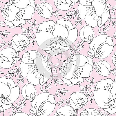 Tender romantic abstract flowers seamless pattern Vector Illustration