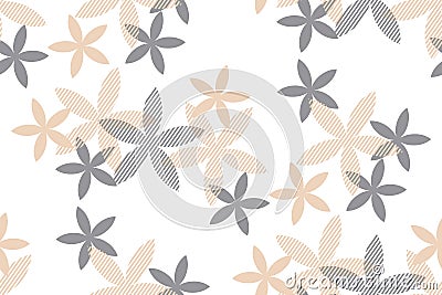 Tender rosy beige floral seamless pattern Vector Illustration