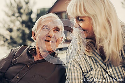Cute mature couple having time with each other Stock Photo