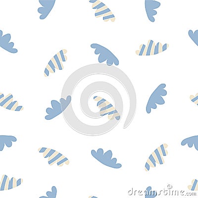 Tender summer vector seamless pattern of striped clouds. Perfect for scrapbooking, textile and prints. Vector Illustration