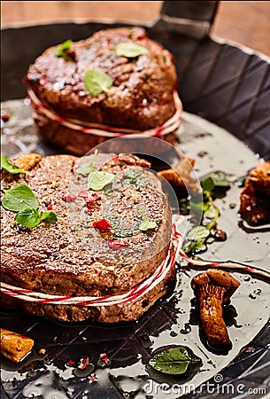 Tender thick medallion of fillet steak Stock Photo