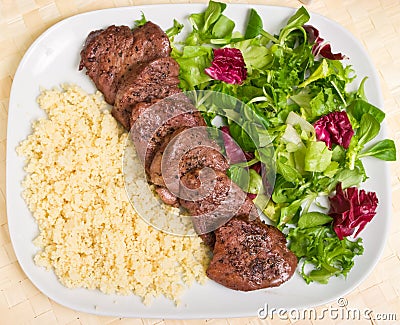 Tenderloin steaks in wine souce Stock Photo