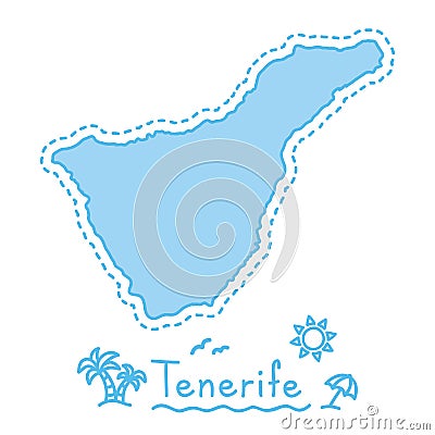 Tenerife island map isolated cartography concept canary islands Vector Illustration