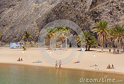 Waterside view to Las Teresitas beach in Santa Cruz de Tenerife Editorial Stock Photo