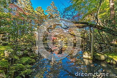 Tenjuan Temple pond Garden. Higashiyama, Kyoto, Japan Editorial Stock Photo