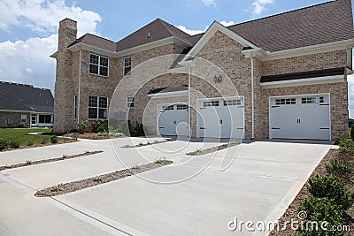 Tennesee Home Three Car Garage Stock Photo