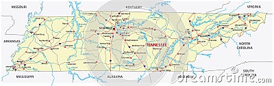 The tennessee road map Vector Illustration