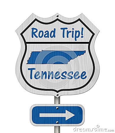 Tennessee Road Trip Highway Sign Stock Photo