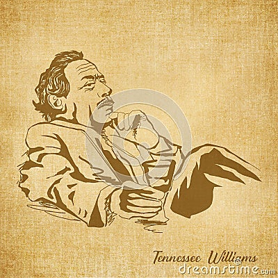 Tennessee Williams Digital Hand drawn Illustration Cartoon Illustration