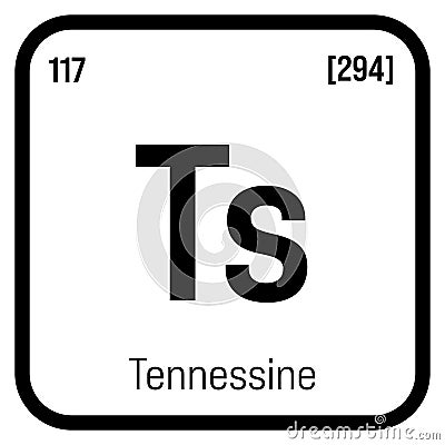 Tennessine, Ts, periodic table element Stock Photo