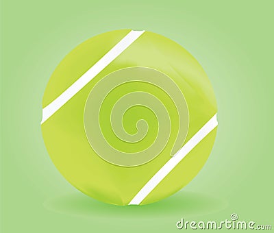 Tennis ball on green background Vector Illustration