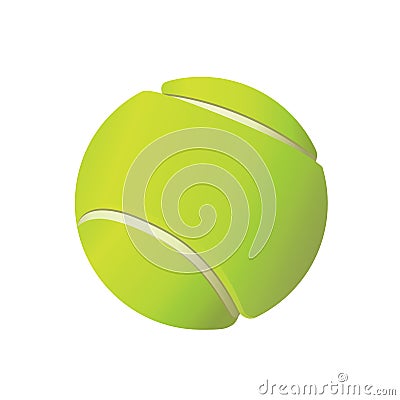 Tennis Ball Illustration on White Background Vector Illustration