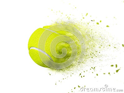 Tennis ball speed effect isolated on white Stock Photo