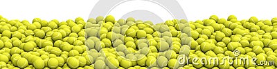 Tennis balls pile panorama Cartoon Illustration