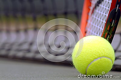 Tennis Balls and Racket Stock Photo