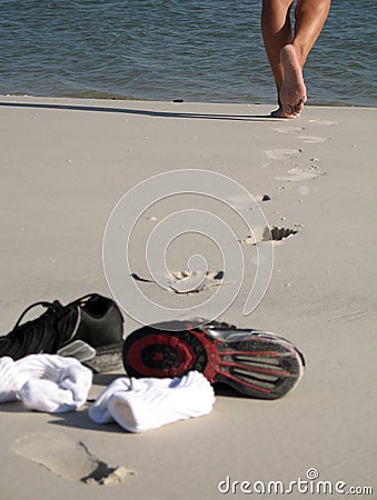 Tennis on the beach Stock Photo