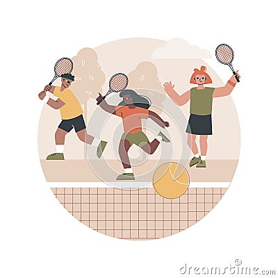 Tennis camp abstract concept vector illustration Vector Illustration