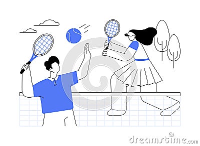 Tennis camp abstract concept vector illustration. Cartoon Illustration