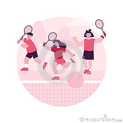 Tennis camp abstract concept vector illustration. Vector Illustration