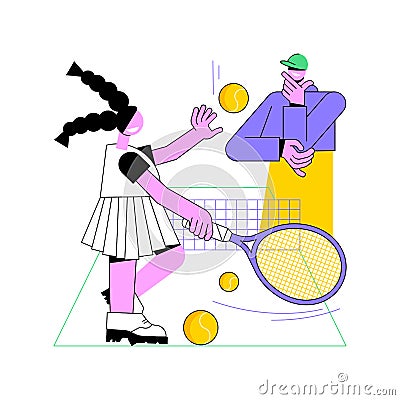 Tennis camp abstract concept vector illustration. Vector Illustration