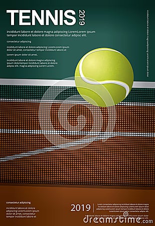 Tennis Championship Poster Vector Illustration