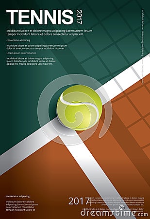 Tennis Championship Poster Vector Illustration