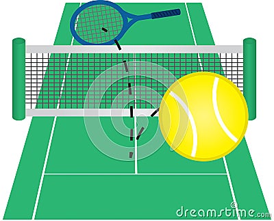 Tennis Court Vector Illustration