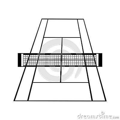 tennis court icon vector Cartoon Illustration