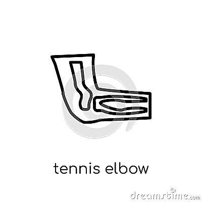 Tennis elbow icon. Trendy modern flat linear vector Tennis elbow Vector Illustration