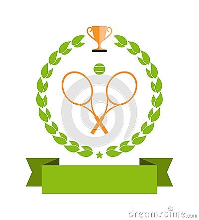 Tennis emblem banner Vector Illustration
