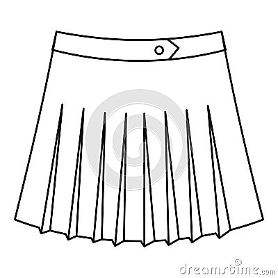 Tennis female skirt icon, outline style Cartoon Illustration